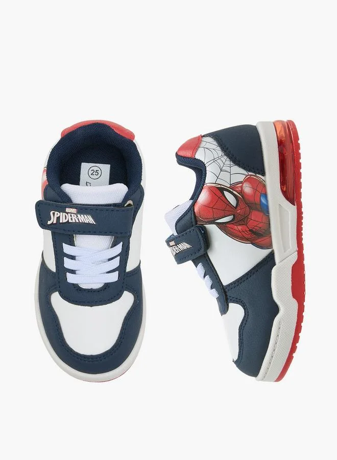 مارفل Boys Spider-Man Print Hook & Loop Sneakers